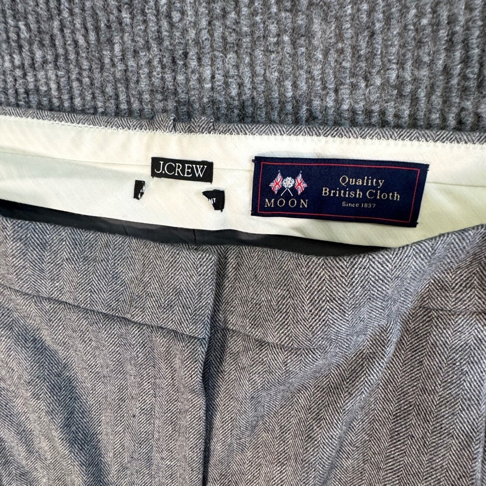 J Crew Mens 48x28 Gray Wool Dress Pants‎ British Moon Fabric Quiet Luxury - Picture 2 of 11